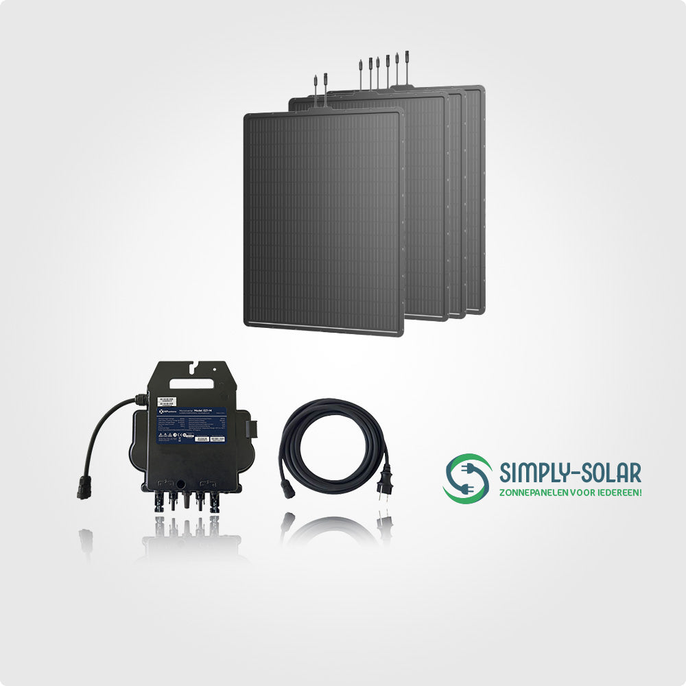 Balkon Plug & Play set lichtgewicht panelen met accu (600wp)
